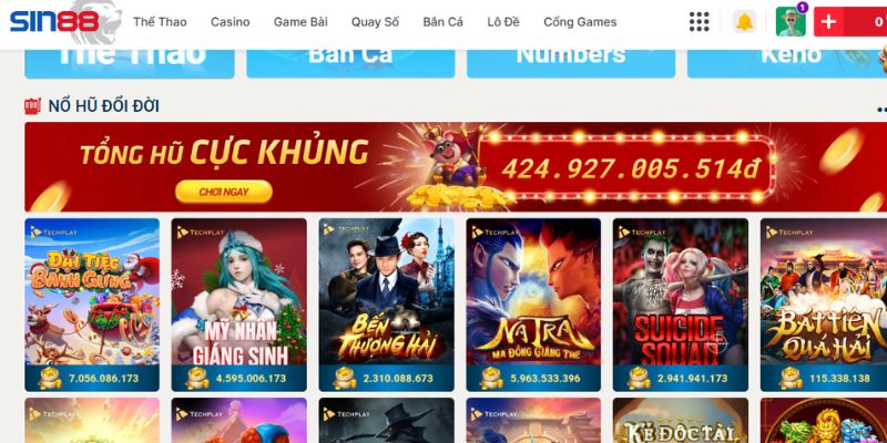 Các tính năng nổi bật khi tải app Sin88